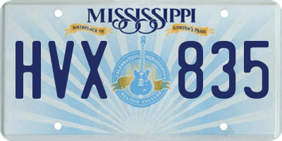 MS license plate HVX835