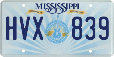 MS license plate HVX839