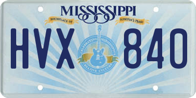 MS license plate HVX840