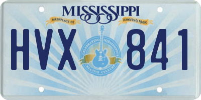 MS license plate HVX841