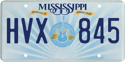 MS license plate HVX845