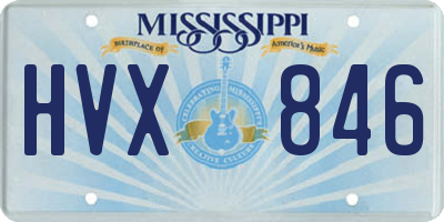 MS license plate HVX846