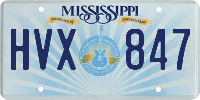 MS license plate HVX847