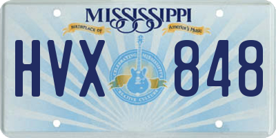 MS license plate HVX848