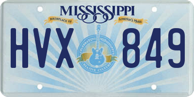 MS license plate HVX849