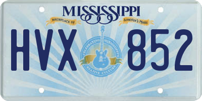 MS license plate HVX852