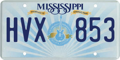 MS license plate HVX853