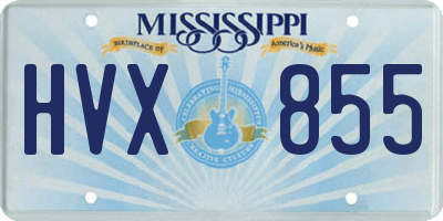 MS license plate HVX855