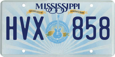 MS license plate HVX858