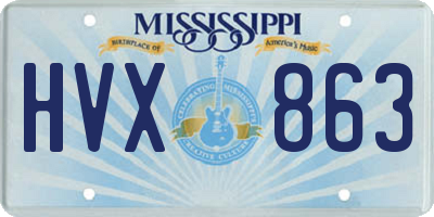 MS license plate HVX863
