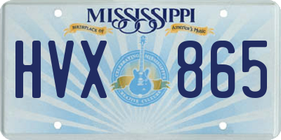 MS license plate HVX865