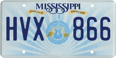 MS license plate HVX866