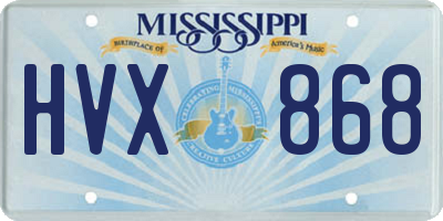 MS license plate HVX868