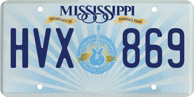MS license plate HVX869