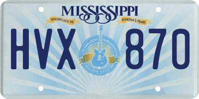 MS license plate HVX870