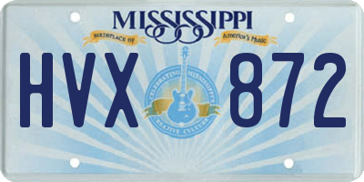 MS license plate HVX872