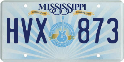 MS license plate HVX873