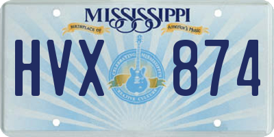 MS license plate HVX874