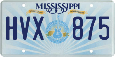 MS license plate HVX875