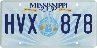 MS license plate HVX878