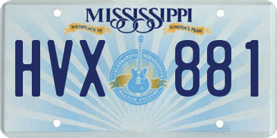 MS license plate HVX881