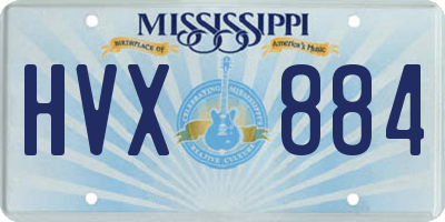 MS license plate HVX884