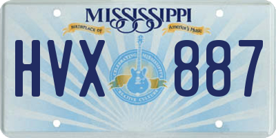 MS license plate HVX887