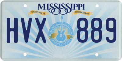 MS license plate HVX889