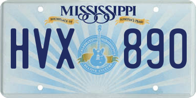 MS license plate HVX890
