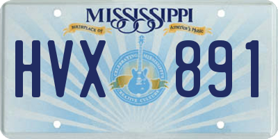 MS license plate HVX891
