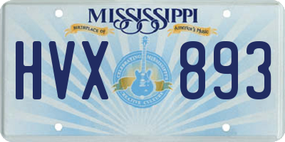 MS license plate HVX893