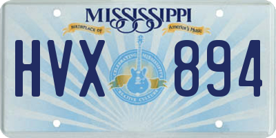 MS license plate HVX894