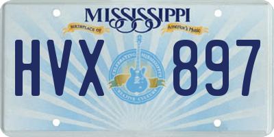 MS license plate HVX897