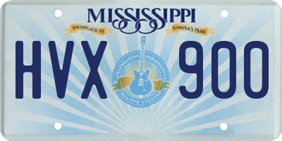MS license plate HVX900