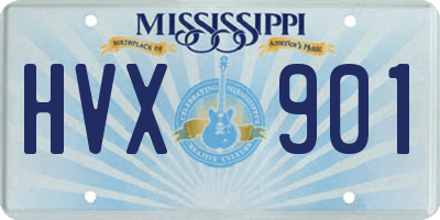 MS license plate HVX901