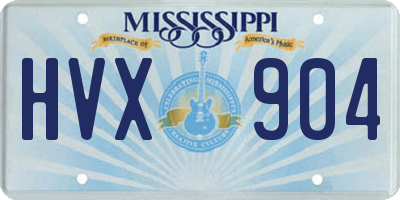 MS license plate HVX904