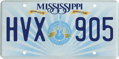 MS license plate HVX905