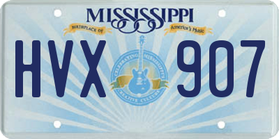 MS license plate HVX907