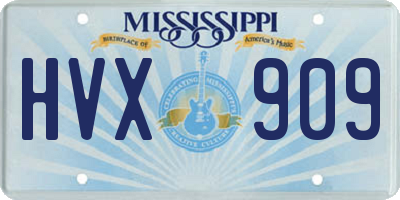 MS license plate HVX909