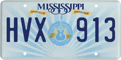 MS license plate HVX913