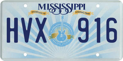 MS license plate HVX916