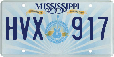 MS license plate HVX917