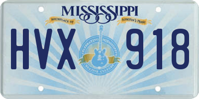 MS license plate HVX918