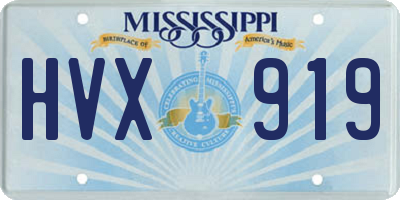 MS license plate HVX919