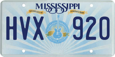 MS license plate HVX920
