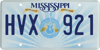 MS license plate HVX921