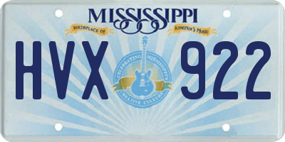 MS license plate HVX922