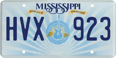 MS license plate HVX923