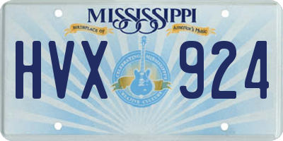 MS license plate HVX924