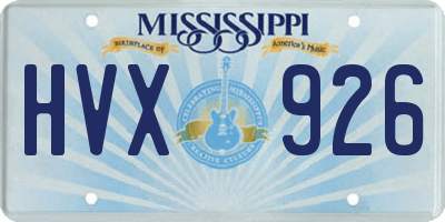 MS license plate HVX926